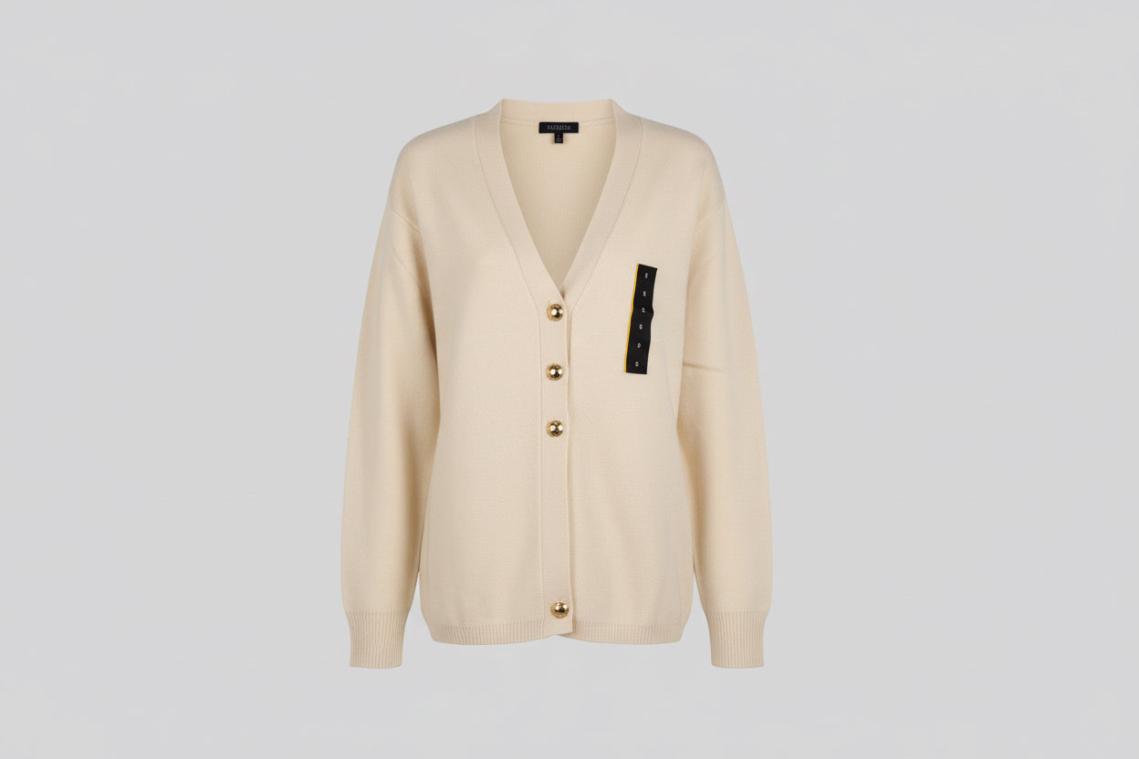 Crème V-Neck Cardigan